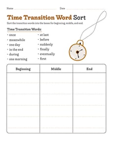 Time Transition Word Sort
