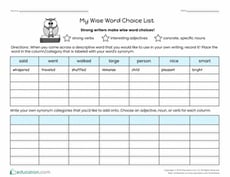 My Wise Word Choice List