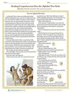 Reading Comprehension: How the Alphabet Was Made