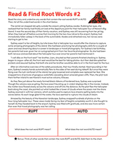 Read & Find Root Words #2