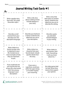 Journal Writing Task Cards #1