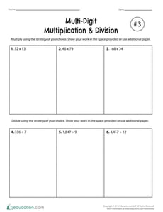 Multi-Digit Multiplication & Division #3