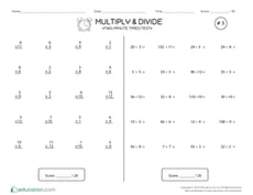 Two-Minute Timed Test #3: Multiply & Divide