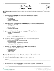 How Do You Use Context Clues? Exercise #3