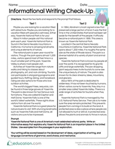 Informational Writing Check-Up
