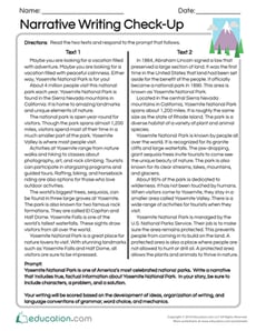Narrative Writing Check-Up