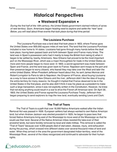 Historical Perspectives: Westward Expansion