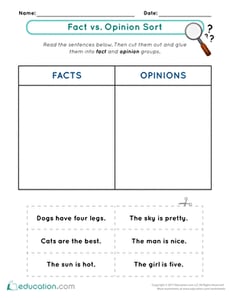Fact vs. Opinion Sort