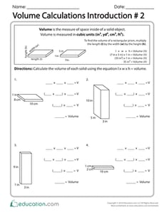 Volume Calculations Introduction #2