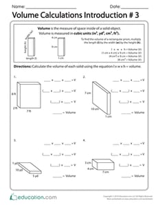 Volume Calculations Introduction #3
