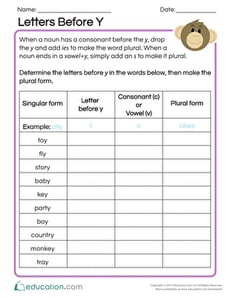 Letters Before Y