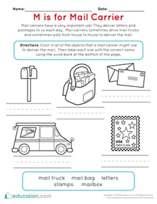 M is for Mail Carrier