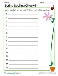 Spring Spelling Check-in