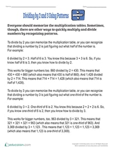 Dividing by 2 and 3 Using Patterns