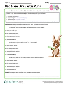 Bad Hare Day Easter Puns