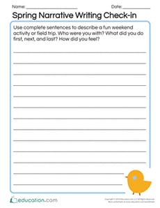 Spring Narrative Writing Check-in
