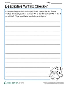 Descriptive Writing Check-in