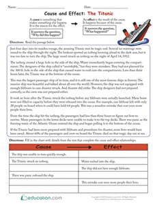 Cause and Effect: The Titanic