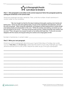 A Paragraph Puzzle: Let's Soar in Grade 4