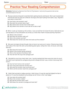 Practice Your Reading Comprehension