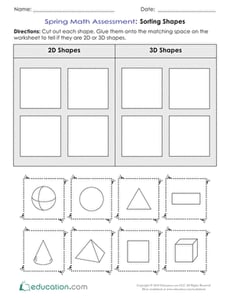 Spring Math Assessment: Sorting Shapes