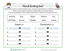 Plural Ending Sort