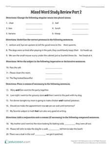Mixed Word Study Review Part 2