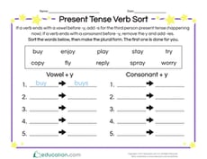 Present Tense Verb Sort