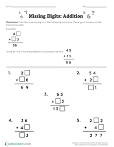 Missing Digits: Addition