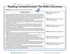 Reading Comprehension: The Walk’s Discovery