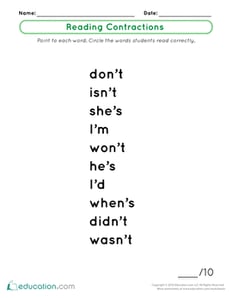 Reading Contractions
