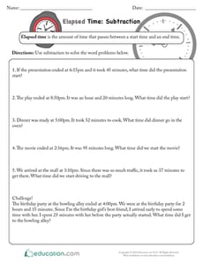 Elapsed Time: Subtraction