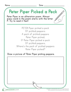 Peter Piper Picked a Peck