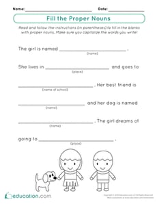 Fill the Proper Nouns