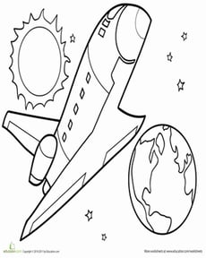 Space Shuttle Coloring Page