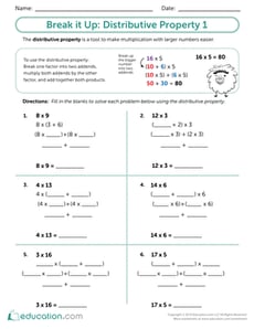 Break it Up: Distributive Property 1