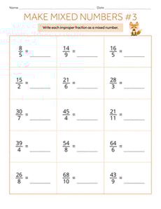 Make Mixed Numbers #3