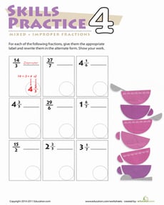 Practice Mixed & Improper Fractions 4