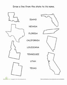 U.S. Map: State Shapes Matching Game