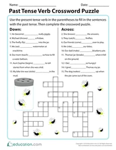 Past Tense Verb Crossword Puzzle