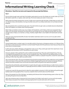 Informational Writing Learning Check