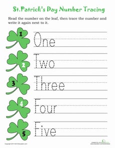 Trace St. Patrick's Day Numbers!