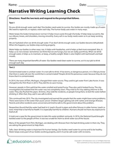 Narrative Writing Learning Check
