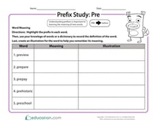 Prefix Study: Pre