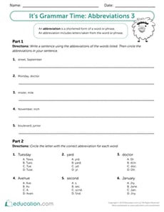 It's Grammar Time: Abbreviations 3