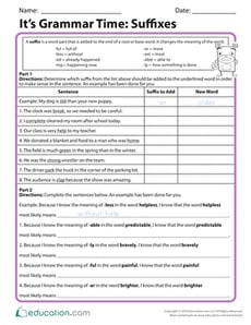 It’s Grammar Time: Suffixes