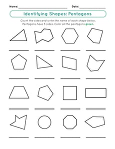 Identifying Shapes: Pentagons