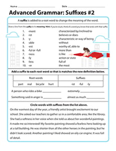Advanced Grammar: Suffixes #2