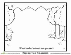 Finish the Drawing: What Kind of Animals Can You See?