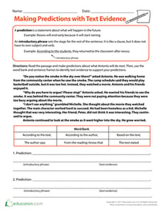 Making Predictions with Text Evidence